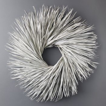 Preserved White Palmetto Leaf Wreath
