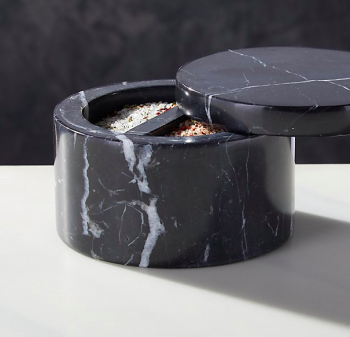 Black Marble Salt Duo Dish