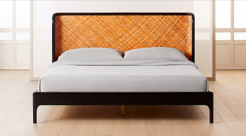 Miri Black and Rattan Bed