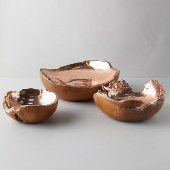 Teak + Copper Bowl